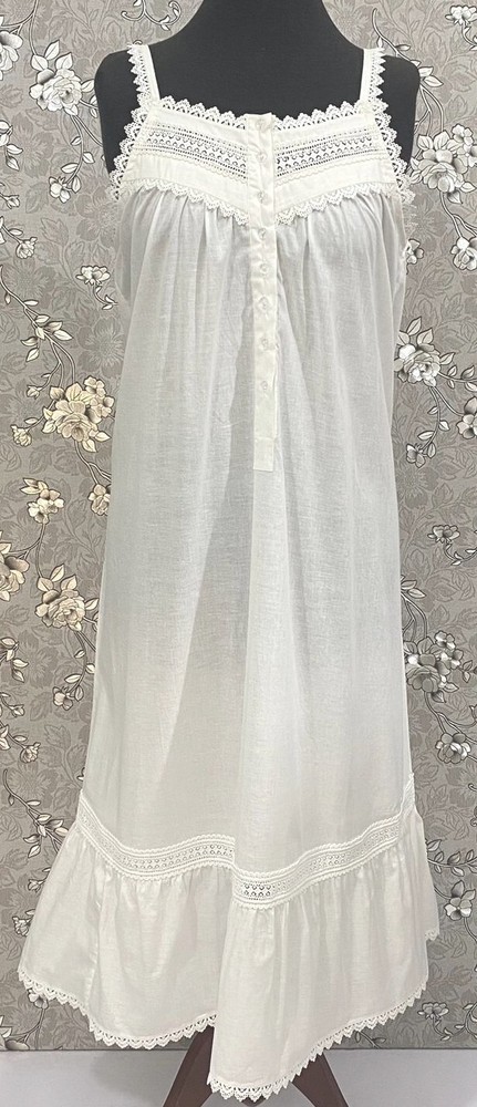 SoieRose Victorian Lace-Trimmed 100% Cotton Nightgown – SR-1155