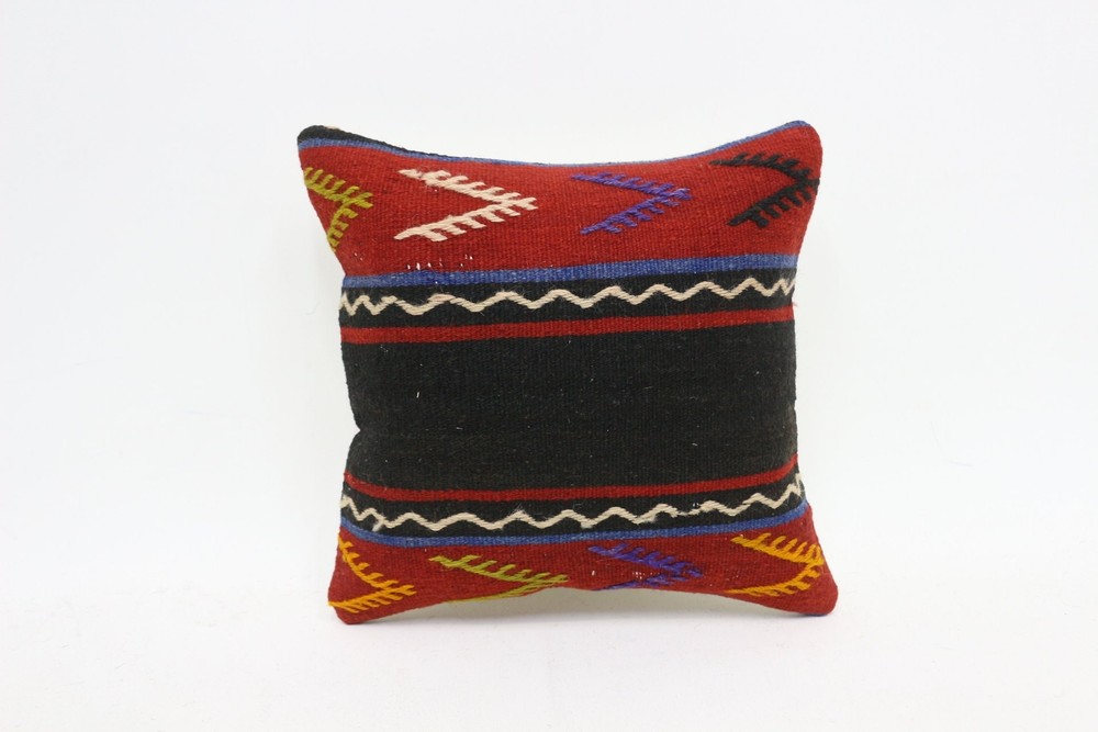 Throw Kilim Pillow, Handmade Kilim Cushion, 12