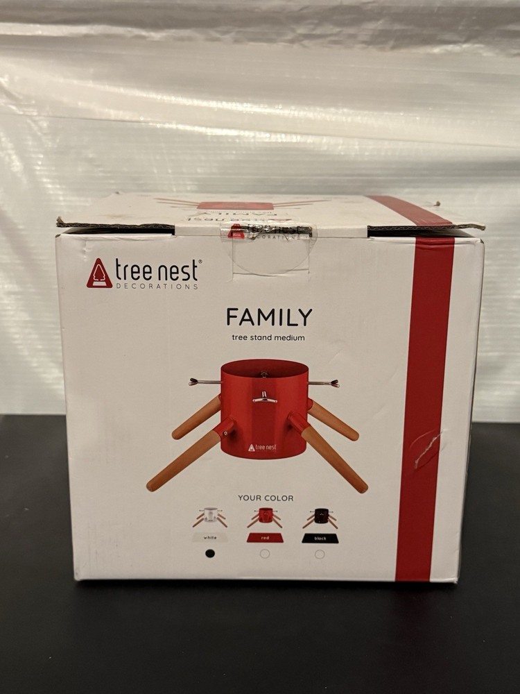 TREE Nest Christmas Tree Stand Base Modern Metal Holder 8.5ft Real Tree, white