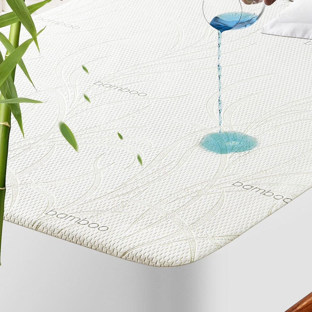 Twin XL Waterproof Mattress Protector -  Bamboo Rayon Breathable Mattress Protec