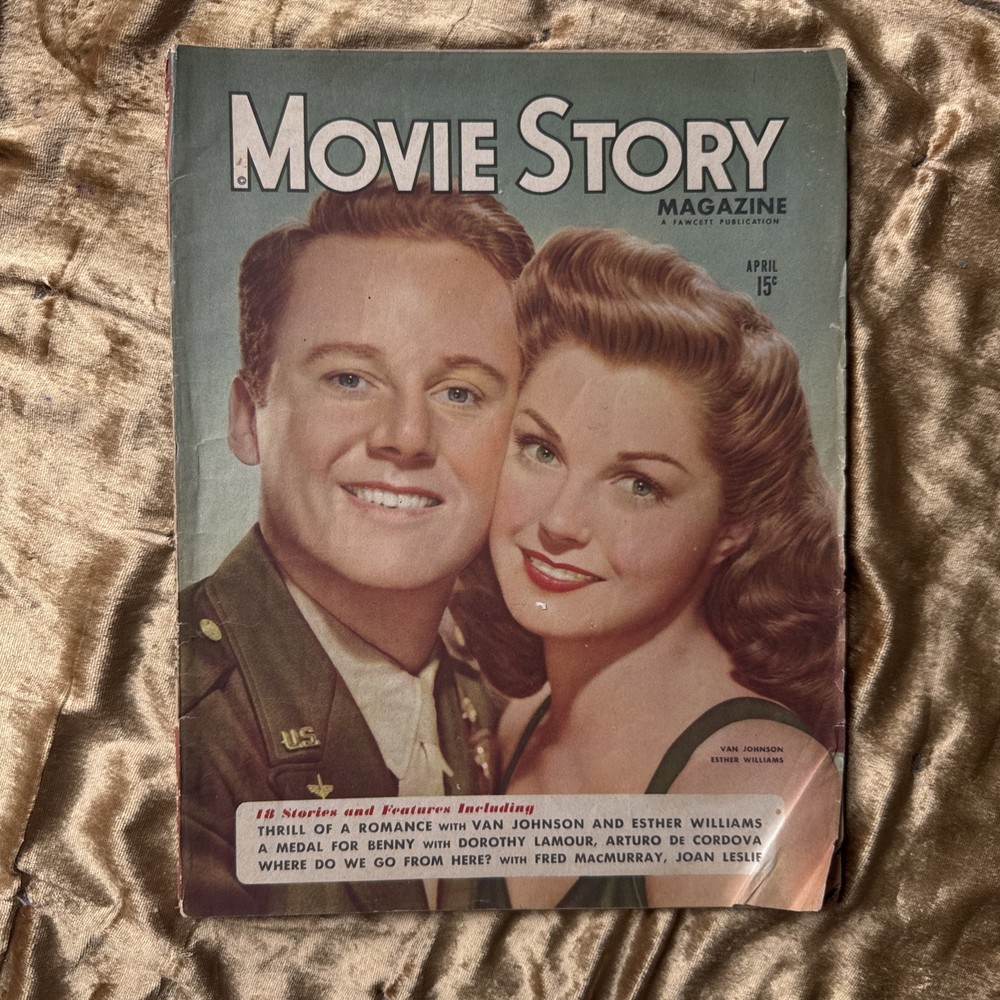 🎬 Vintage April Movie Story Magazine 1940s Hollywood Van Johnson Esther