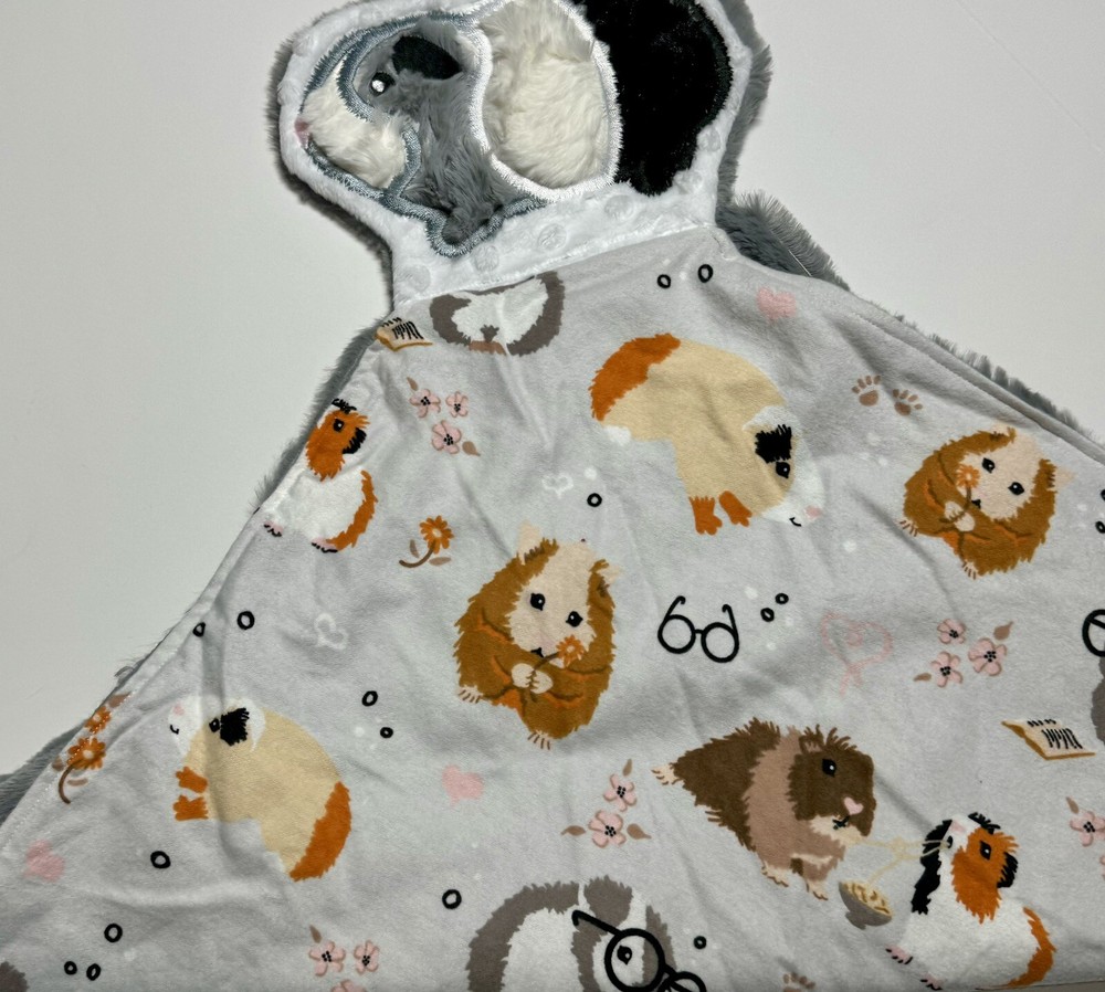 Guinea Pig Baby  Lovey Security Blanket Appliquéd Flannel Minky