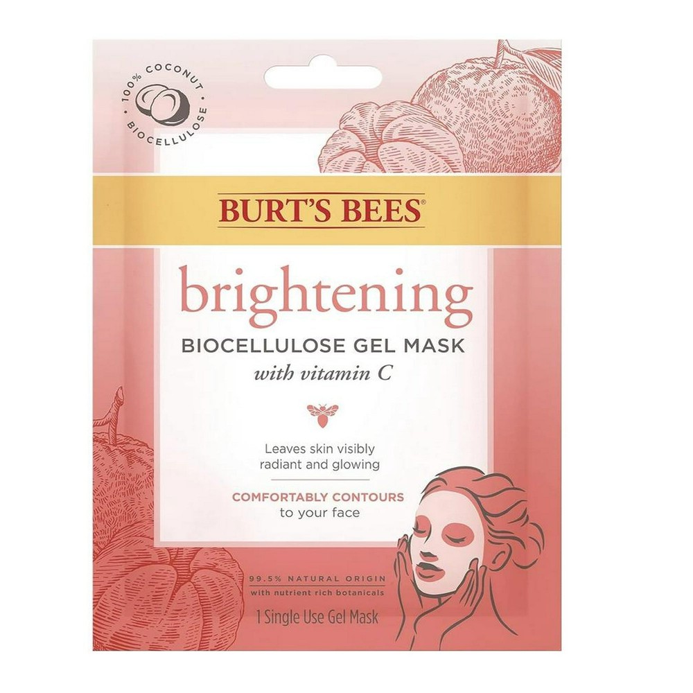 Burts Bees Brightening Biocellulose Gel Face Mask with Mandarin 1ct