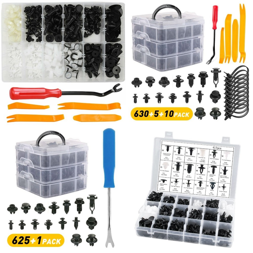 Car Auto Push Retainer Clips & Plastic Fasteners Set for GM Toyota Honda 625Pc M