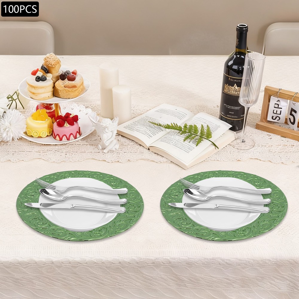 100 Pack Charger Plates 13 Inch Round Charger For Dinner Plates Party Dinning