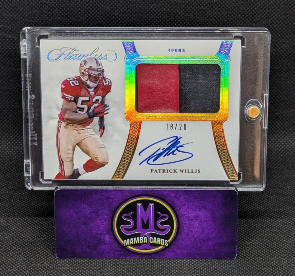 2020 Panini Flawless Patrick Willis Patch Auto Silver /20 San Francisco 49ers