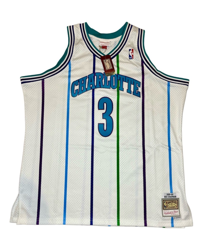 Vintage Mitchell & Ness Charlotte Hornets Rex Chapman 1988-89 Swingman Jersey Size 3XL