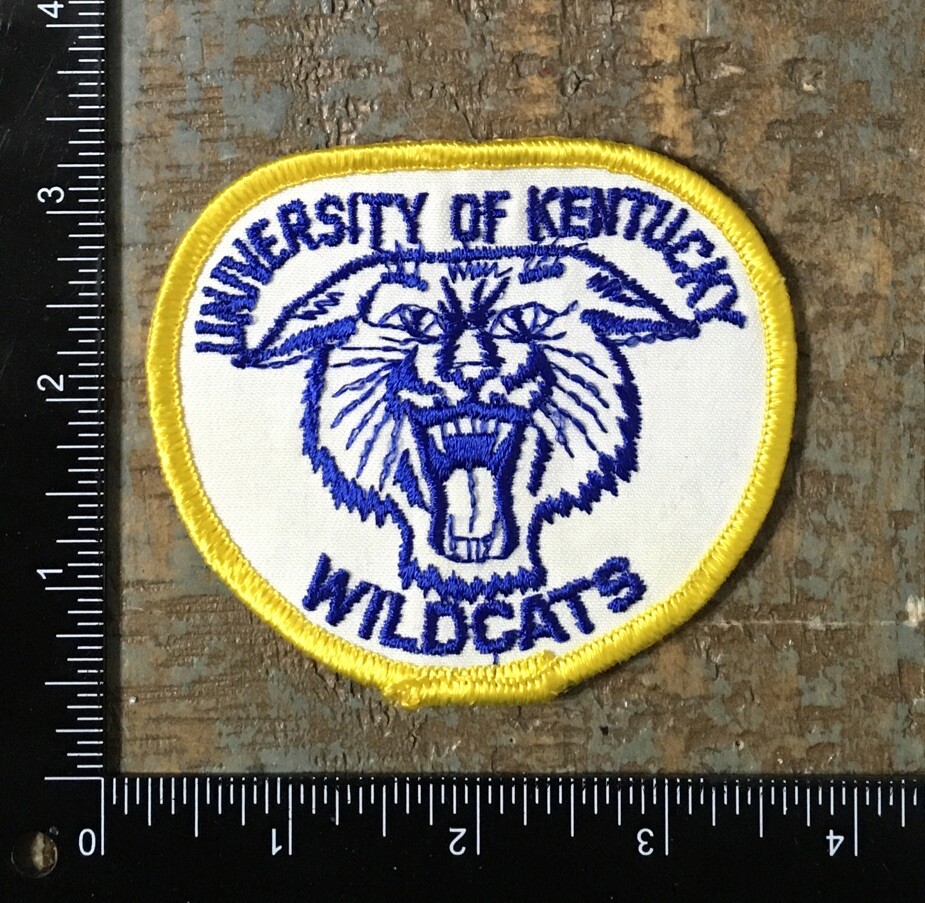 1970s Vintage University of Kentucky Wildcats Embroidered Iron-On Patch UK Twill Design