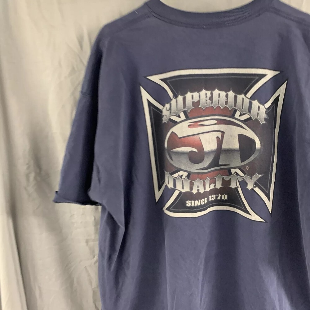 Vintage Superior Duality Shirt Adult 3XL Blue Short Sleeve Distressed 90s Men’s
