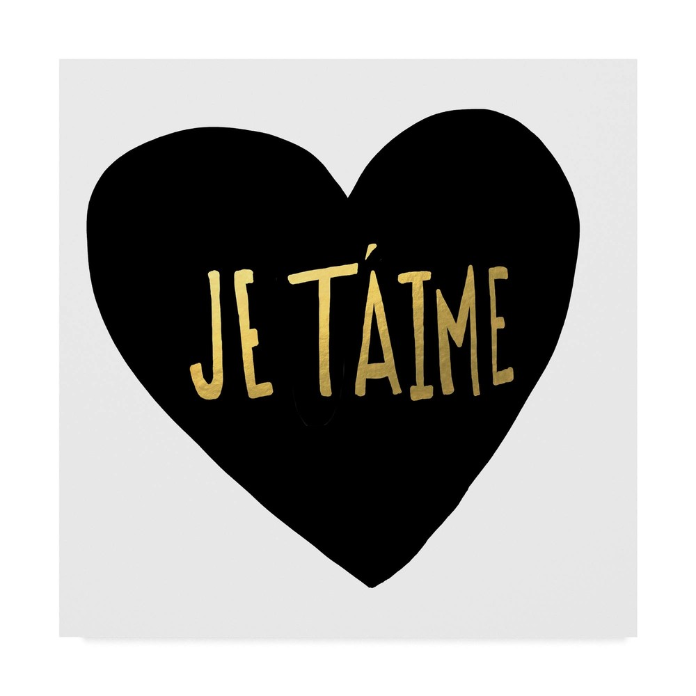 ALI41938-C1818GG Je Taime Heart by Leah Flores, 18x18-Inch, 18x18, Multicolor