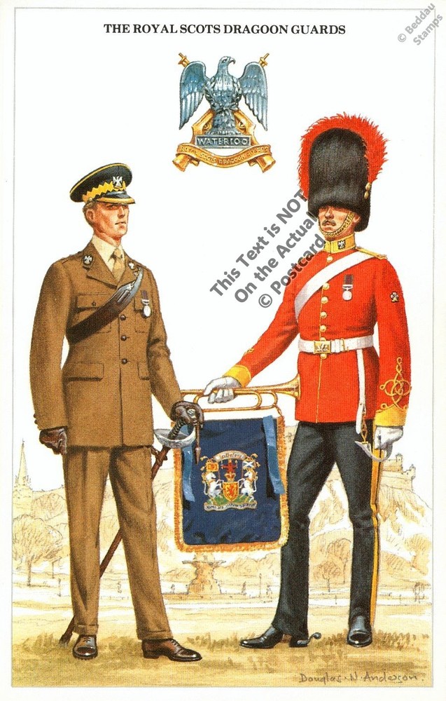 THE ROYAL SCOTS DRAGOON GUARDS British Army Uniform & Badge Postcard #5