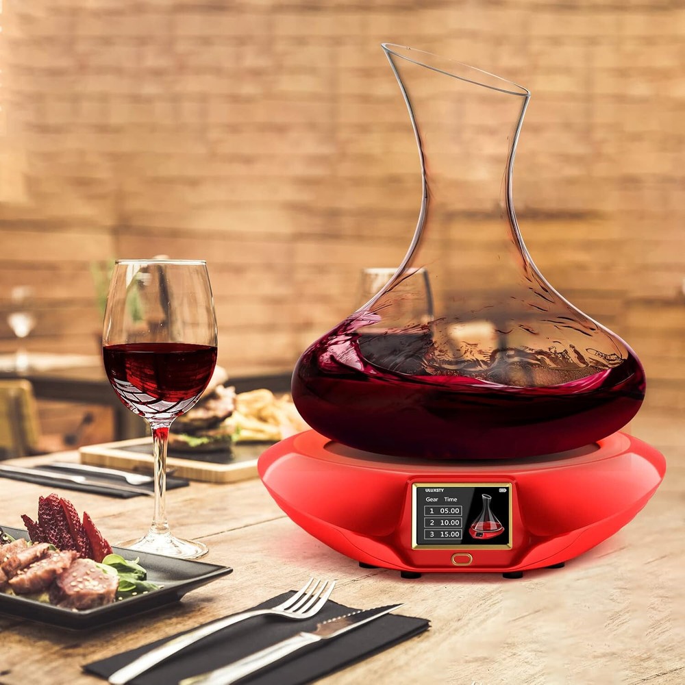 ULUXSTY Electric Wine Decanter with Timer for Red Wine & Spirits - Perfect Gift