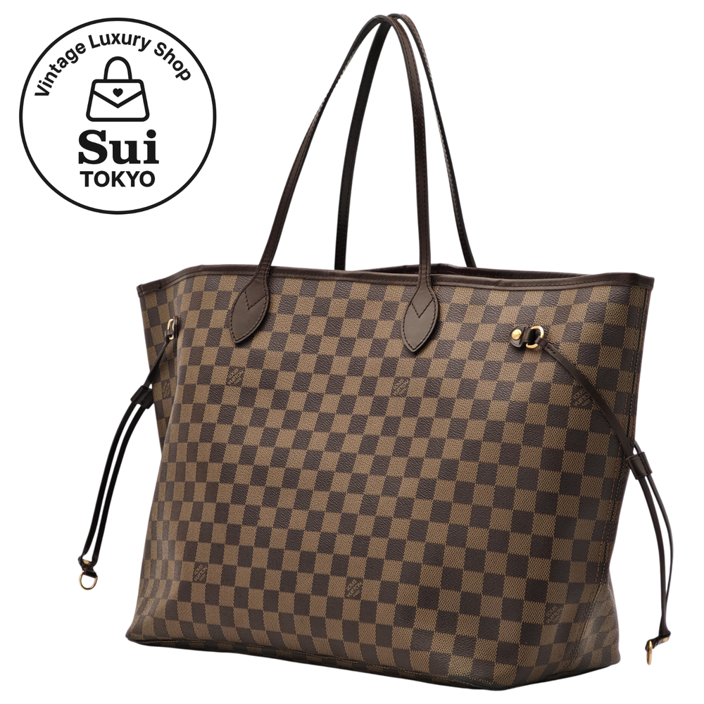 LOUIS VUITTON Neverfull GM Damier Shoulder Tote Bag N51106 Auth Brown 0086