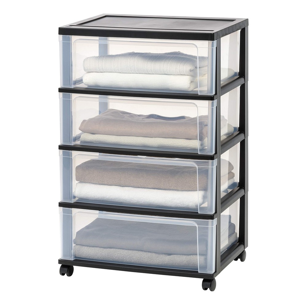 IRIS USA Plastic Drawer Storage Organizer Rolling Cart, with Wheels Casters, ...