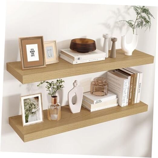 Floating Wall Shelves Set of 2 Large Invisible Mounted Storage