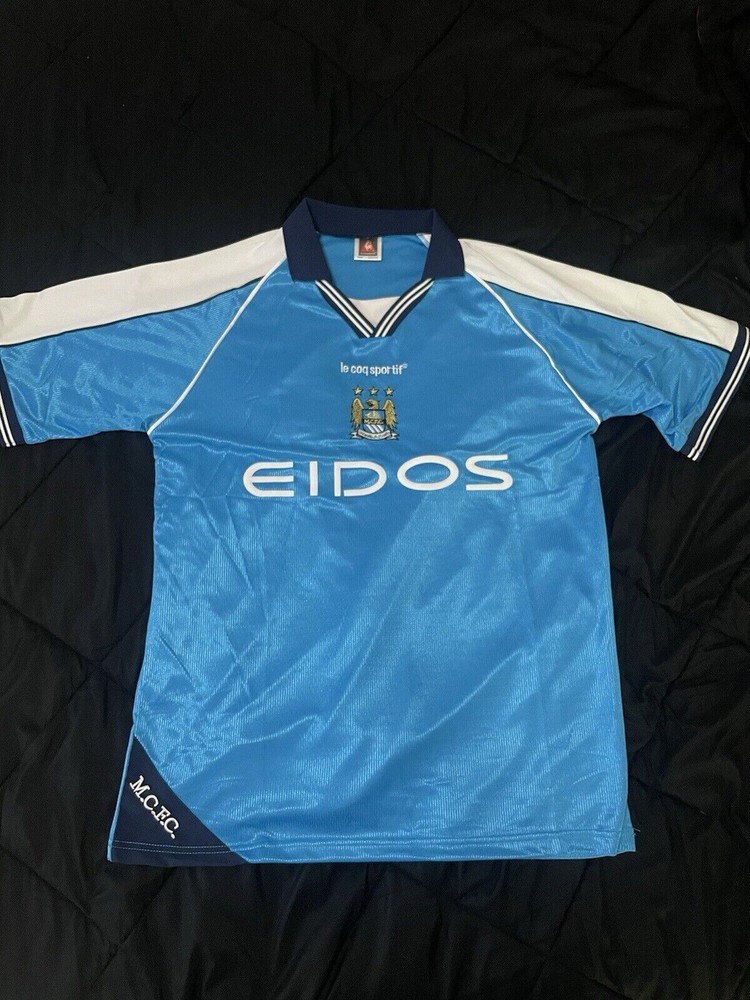 Le Coq Sportif Retro Manchester City 00/01 Home Jersey Men XL (Fits L)