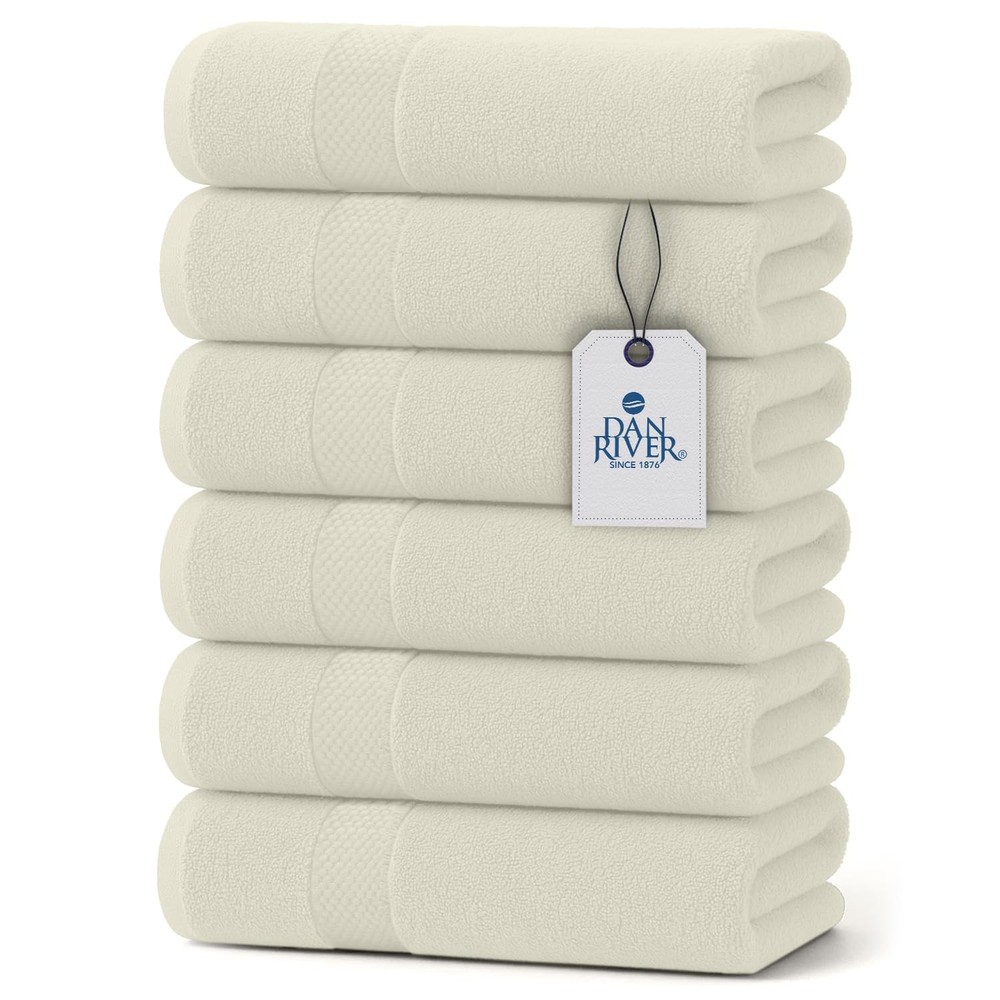 6-Pack Premium 100% Cotton Hand Towels 16x28 Inches Ultra Soft Lightweight