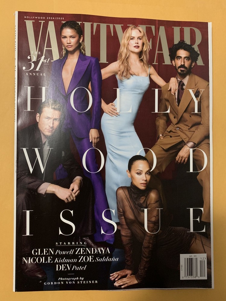 Vanity Fair Magazine Hollywood Issue 2024 2025 Zendaya Glen Powell Nicole Kidman