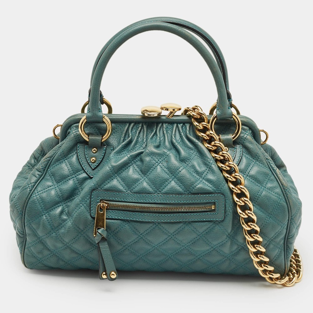 Marc Jacobs Gren Quilted Leather Stam Satchel