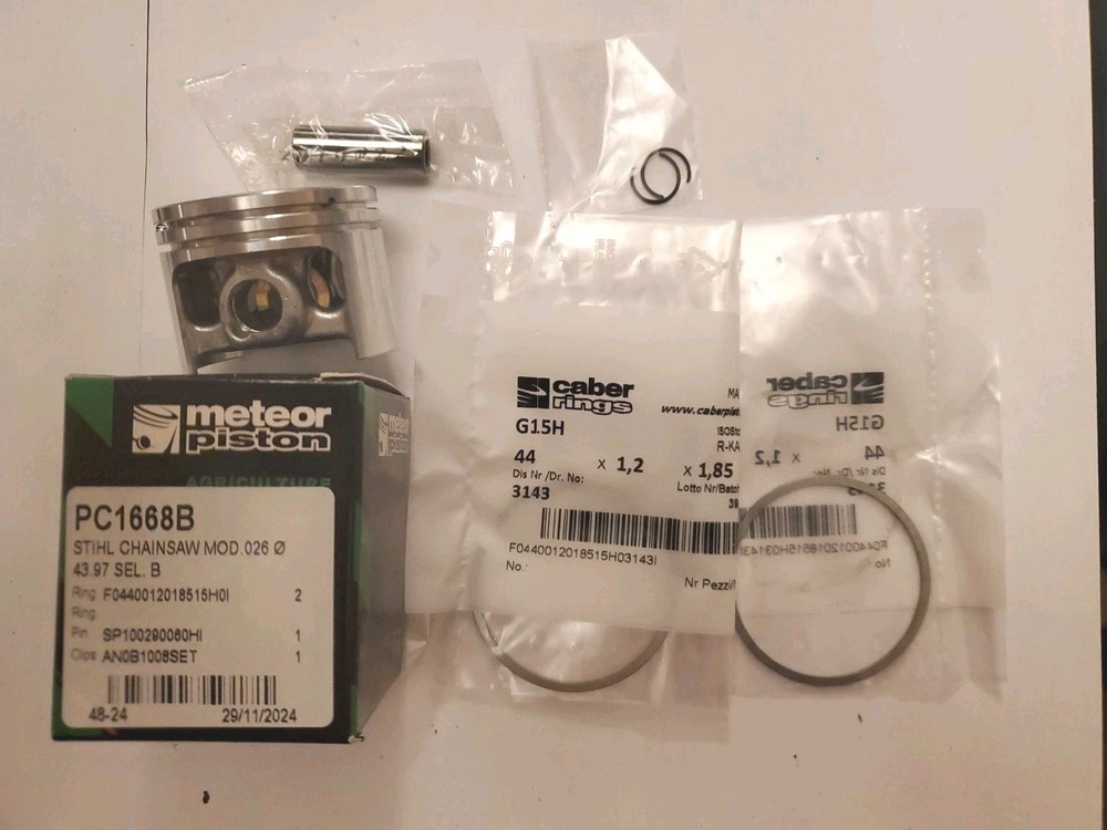 STIHL 026 44mm Meteor Piston Kit with Caber Rings Made in Italy Best Price