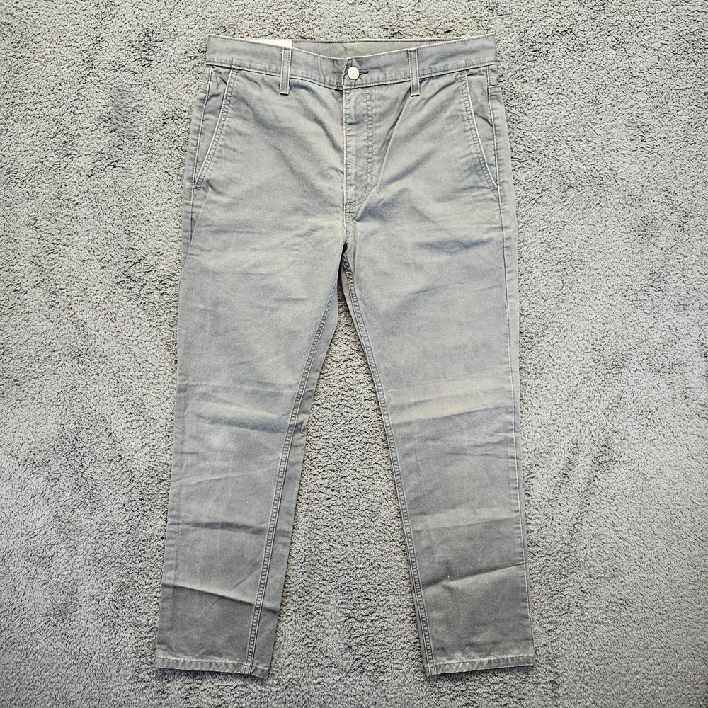 Levis Pants Mens Size 32x30 Gray Twill Tapered Leg Chino Flat Front