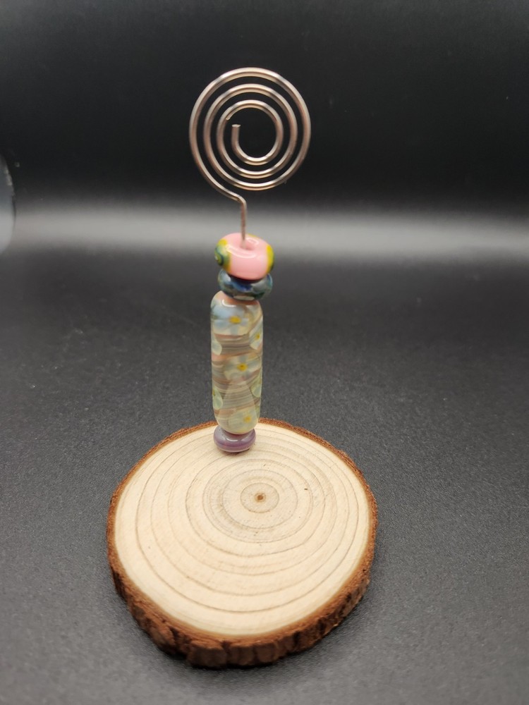 Borosilicate beads picture holder made in the USA New hippie freedom style photo