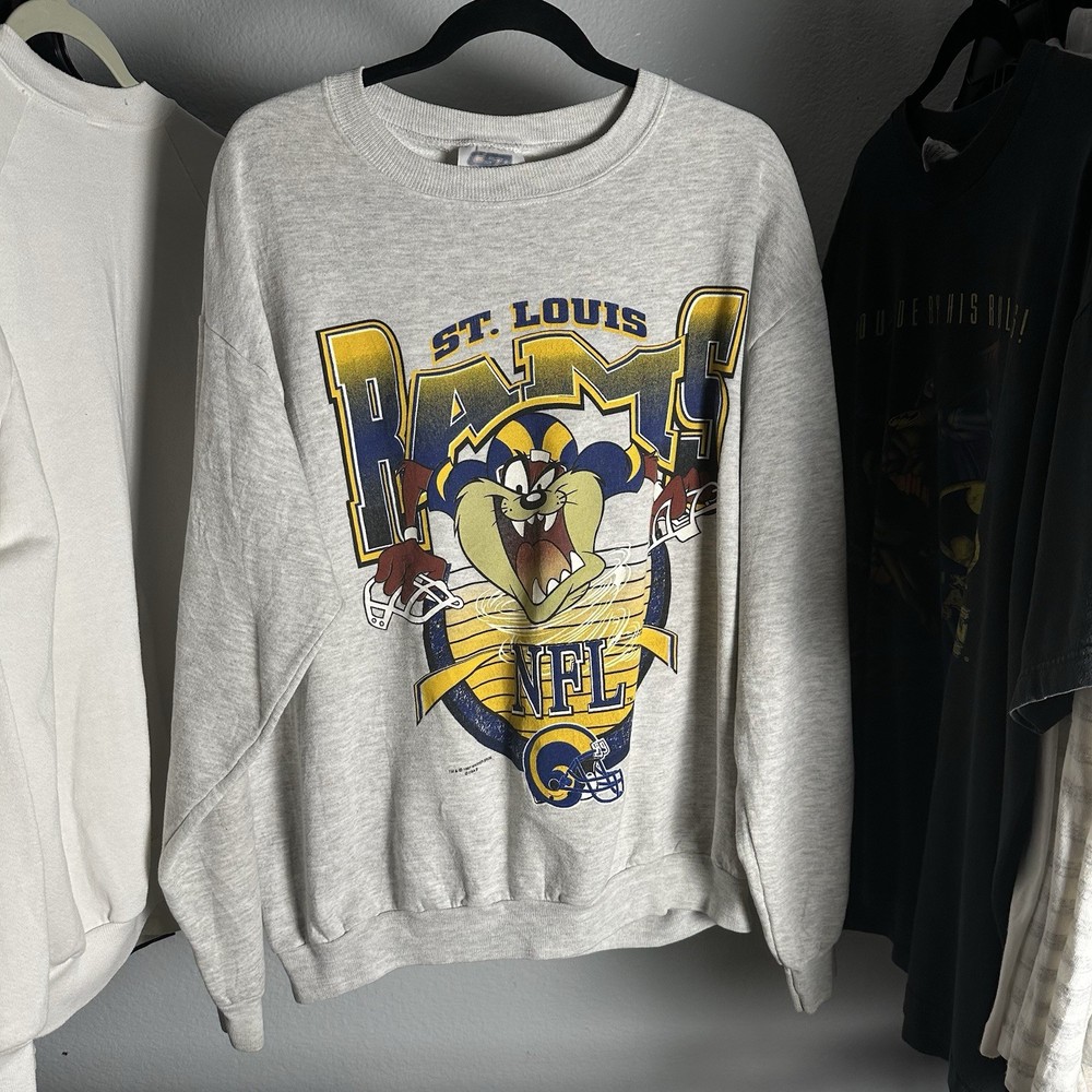 Vintage 1997 Taz  St. Louis Rams Looney Tunes Crewneck Sweater Size XL