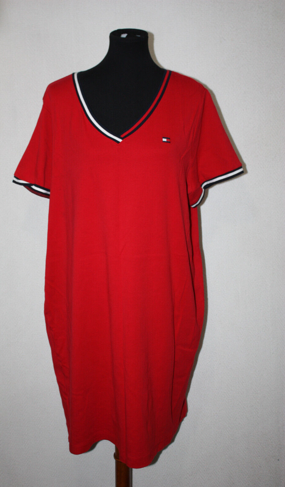 Tommy Hilfiger Red Cotton Short Sleeve T-Shirt Dress Size 1X NWOT