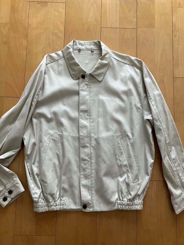 Burberry Full zip Jacket Blouson Jumper Cotton Light Beige Men Size M Used