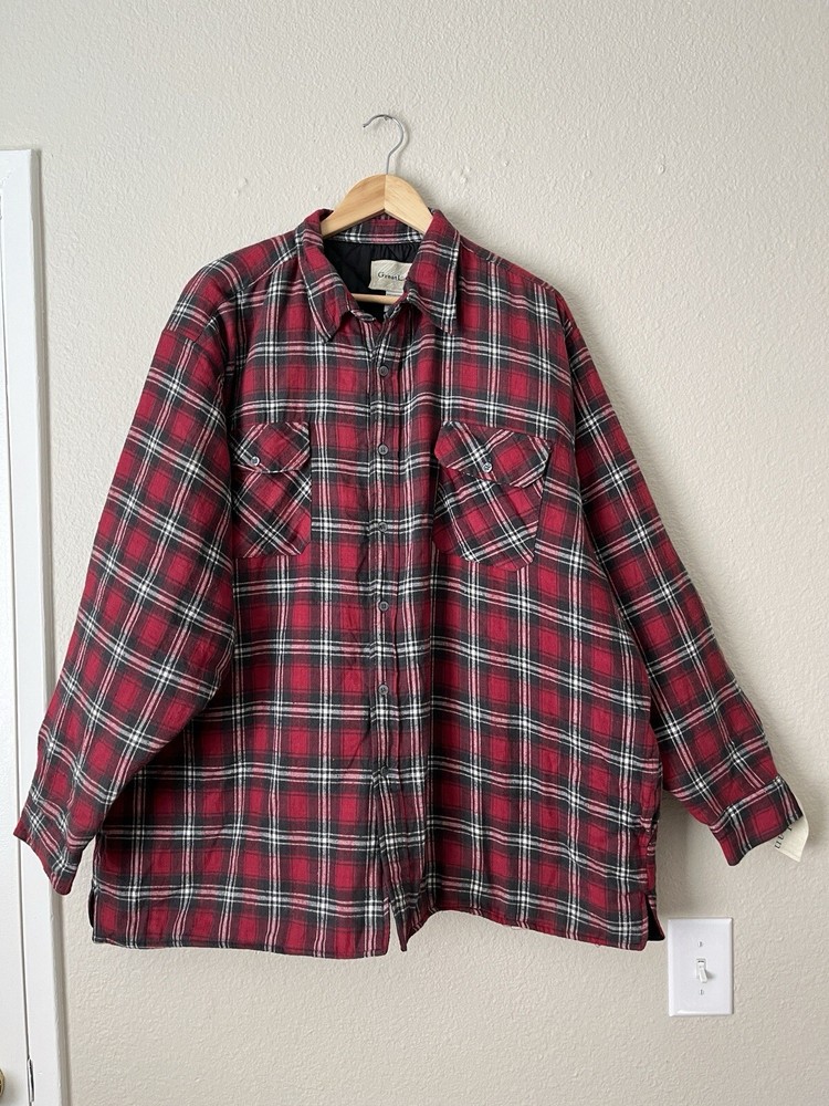 NWT Great Land Men's 2XL Red Plaid Flannel Jacket Nylon Lined Button Down Workwear