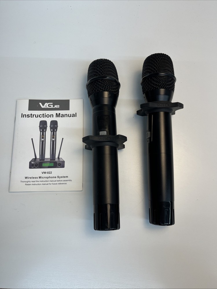 VeGue Wireless Microphone Set of 2 Professionally Battery Tested