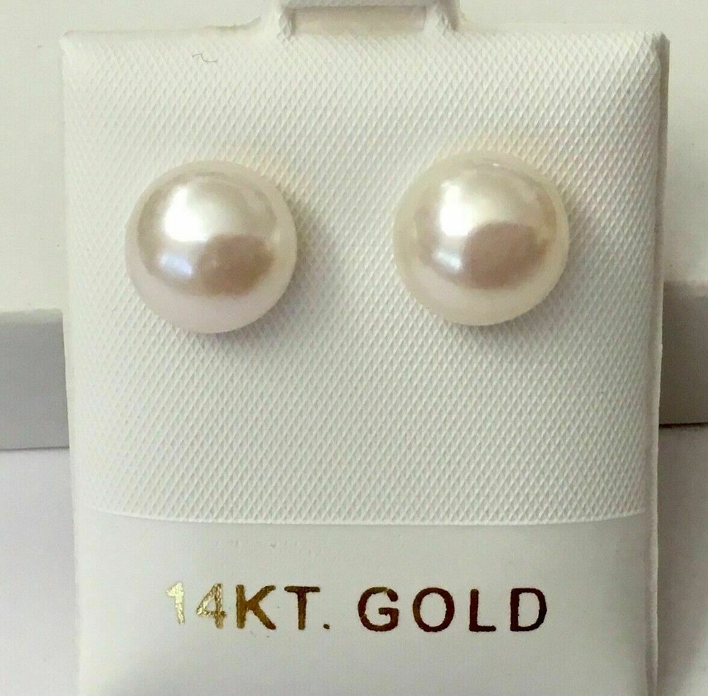 Limited time offer AAA 9-10mm south sea pearl earrings in 14k gold-image