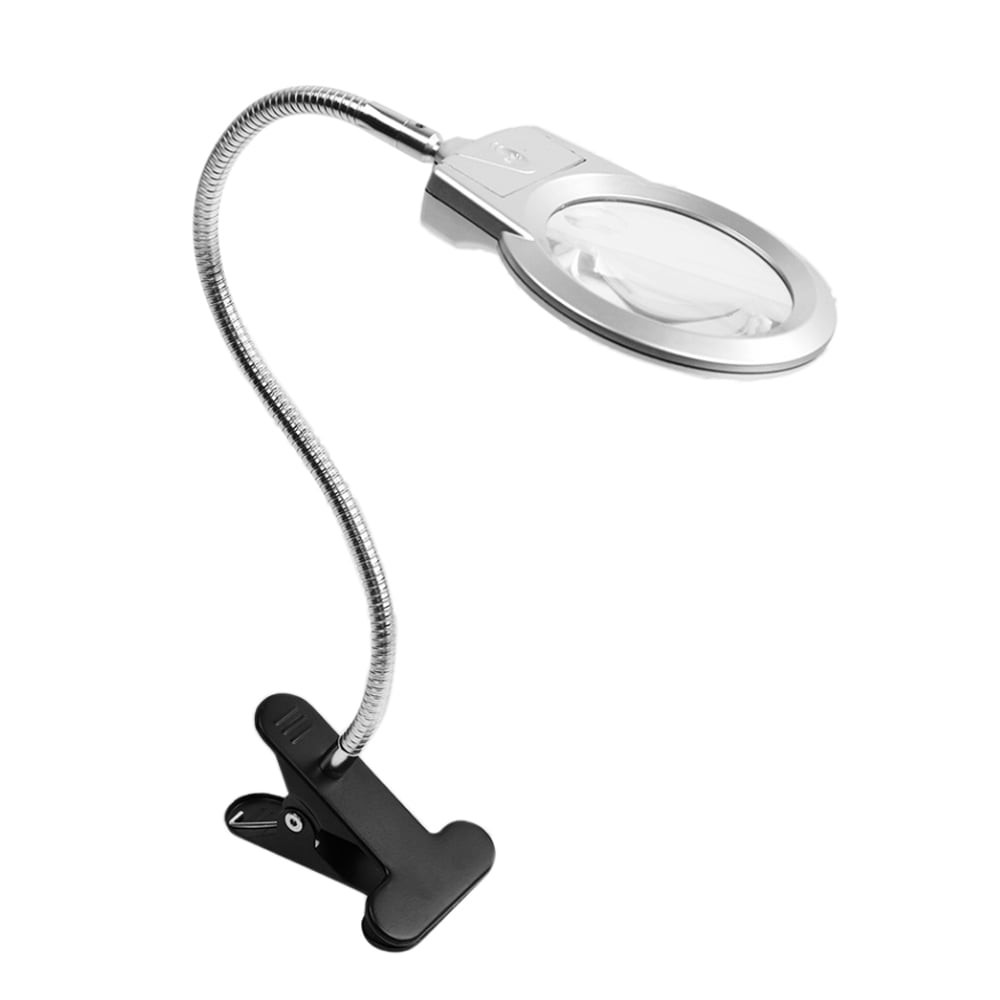 Walmeck Pro Flexible Hands Free Magnifying Glass Desk Lamp Bright Lighted Magnif