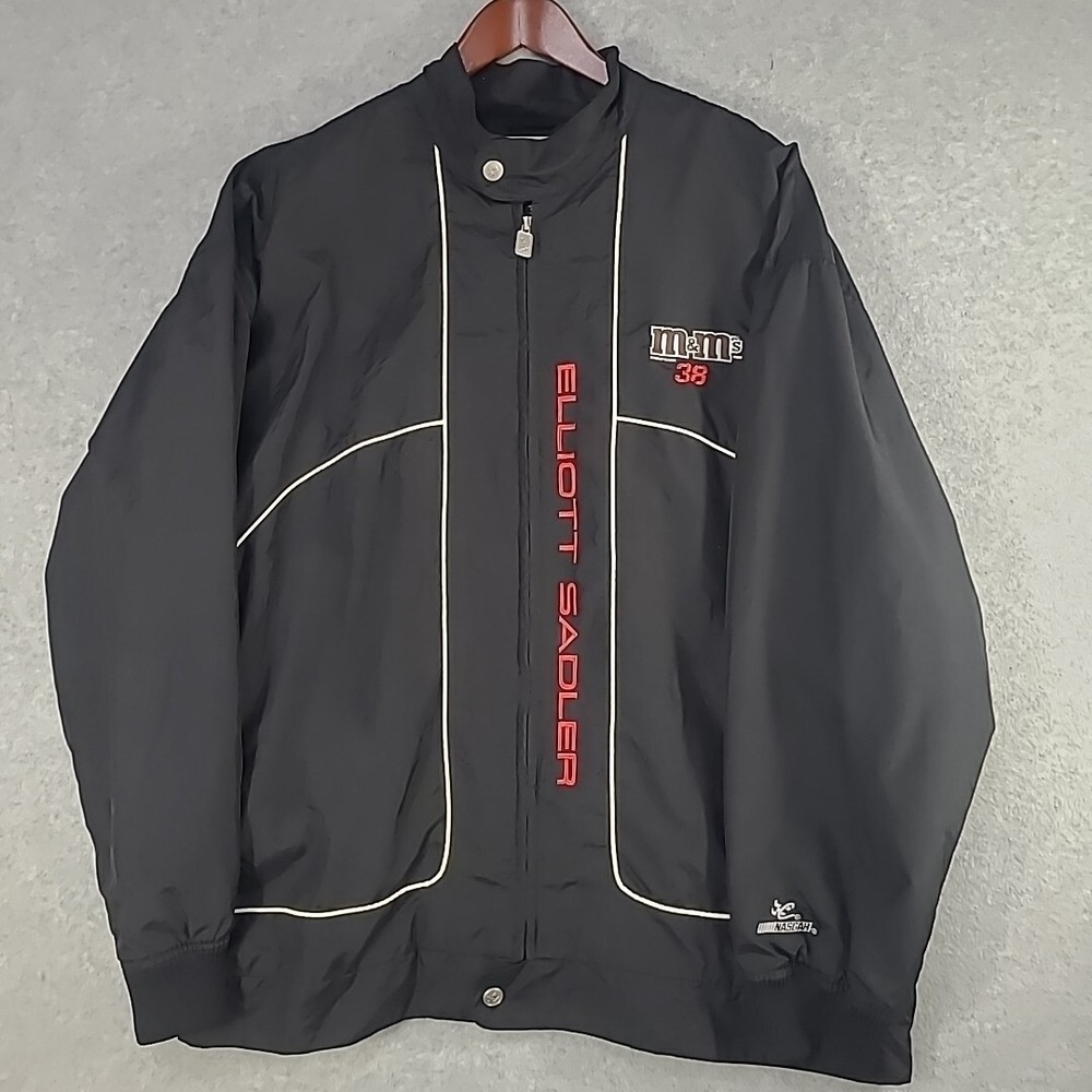 Vintage Elliott Sadler 38 M&M Racing Chase Windbreaker Bomber Jacket XXL NASCAR