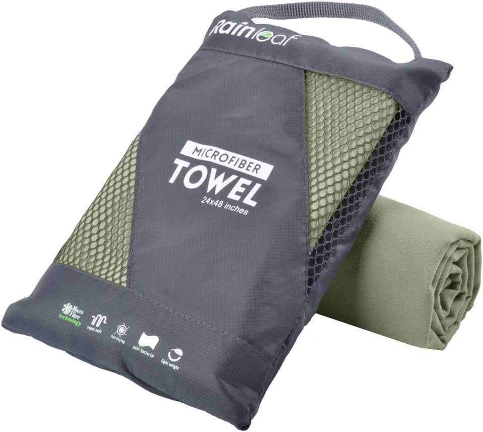 Rainleaf Microfiber Towel Quick Dry Super Absorbent Lightweight Travel Camping