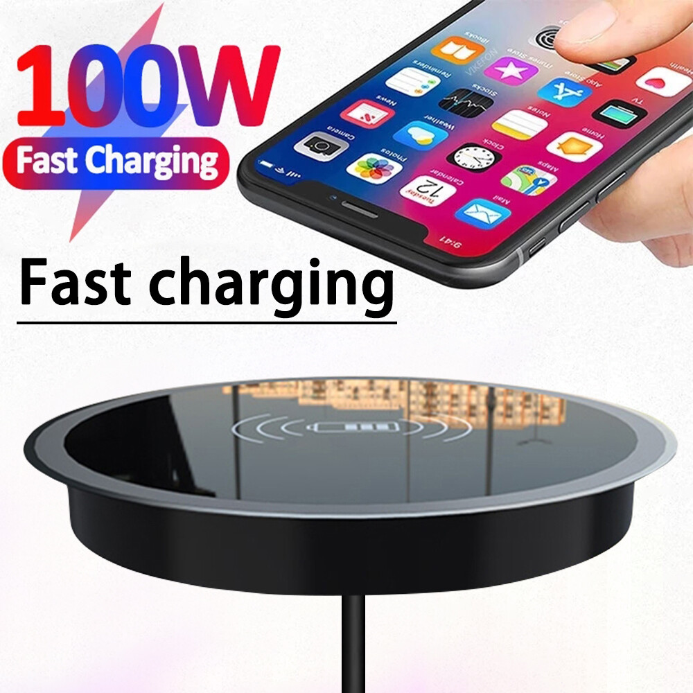 100W Fast Wireless Charger Built into Desktop Device Embedded Charger