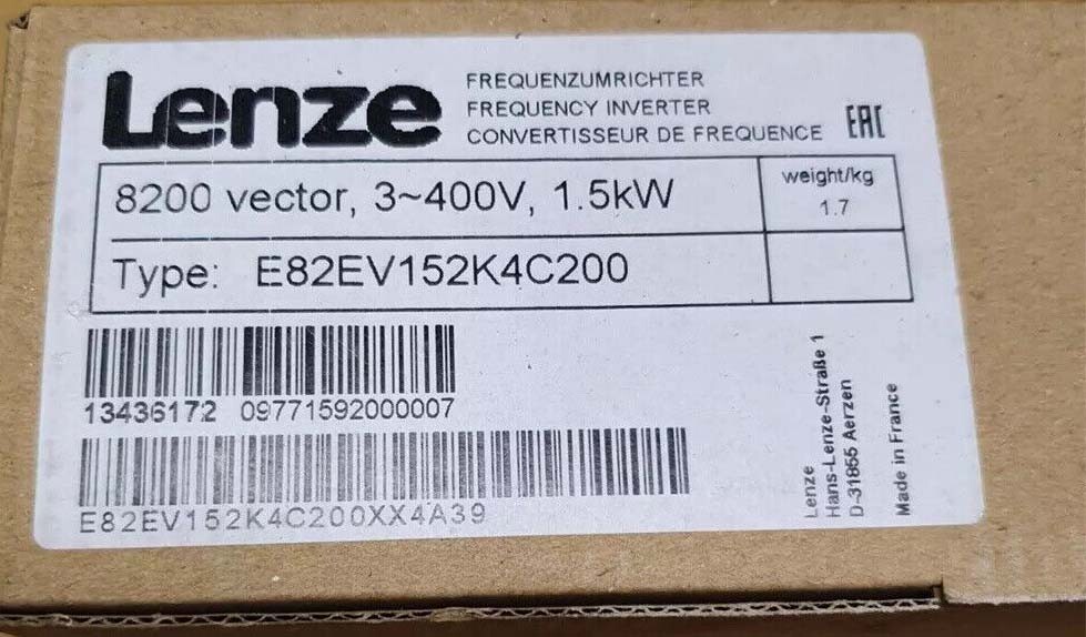 E82EV152K4C200 PRO LENZE E82EV152_4C200 Inverter 8200 Vector 1.5kW