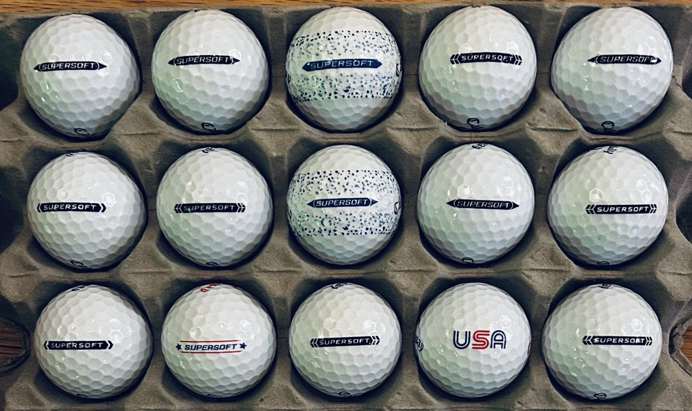 15 Mint AAAAA Callaway Supersoft Golf Balls with Splatter & USA Designs