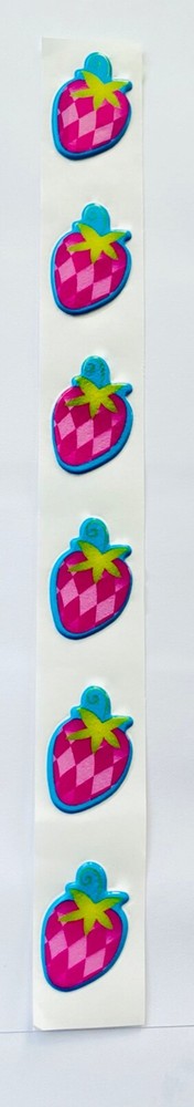 VINTAGE Puffy Strawberry Scented Stickers, Scratch N Sniff Berry Smell Vinyl