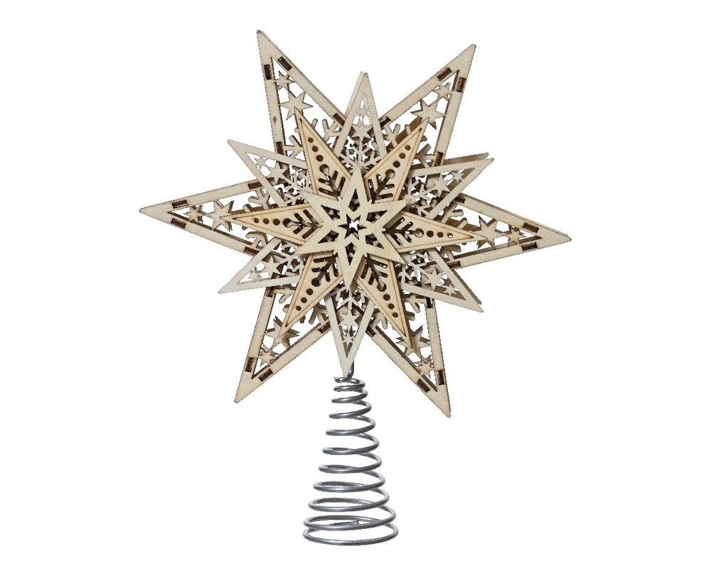 Christmas Tree Topper Xmas Tree Topper Star Wooden Traditional