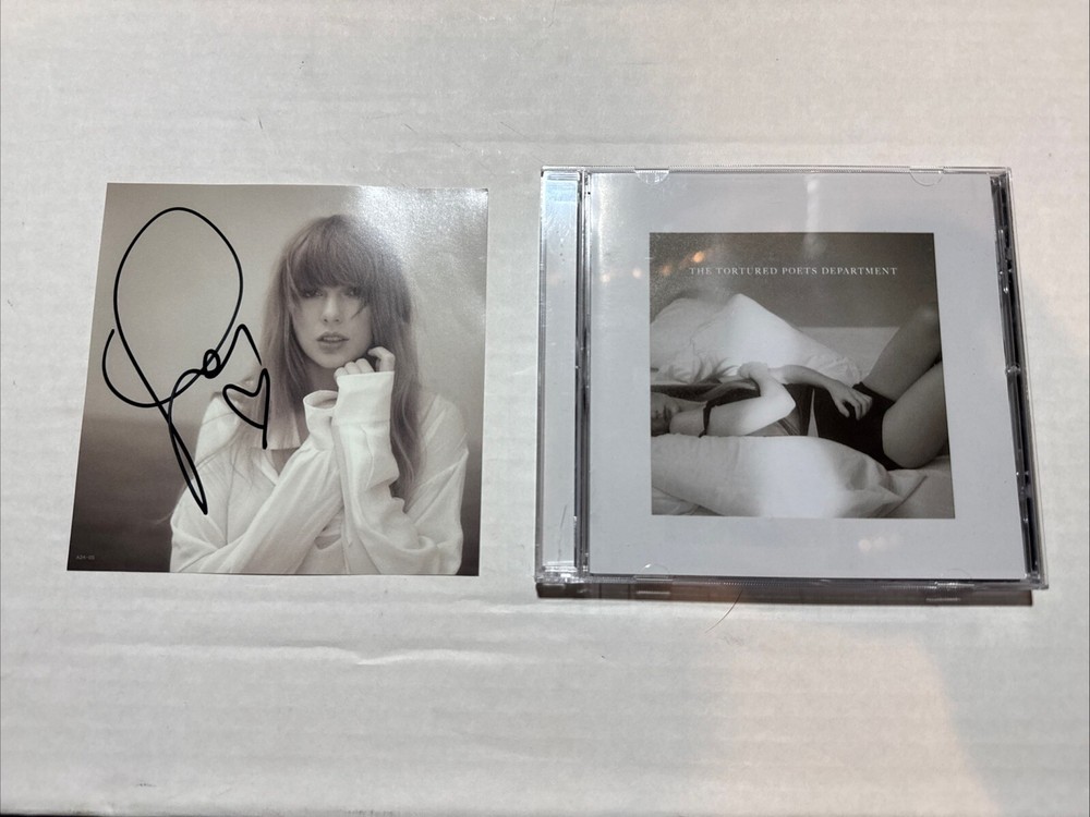 Taylor Swift The Tortured Poets Department CD With Hand Signed Photo Heart TTPD