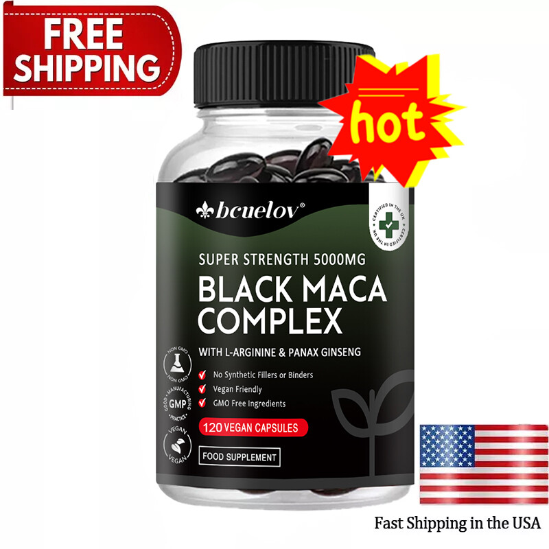 Maca Root Capsules - Pure Natural with Ginseng 60/120 Capsules - Fast Shipping