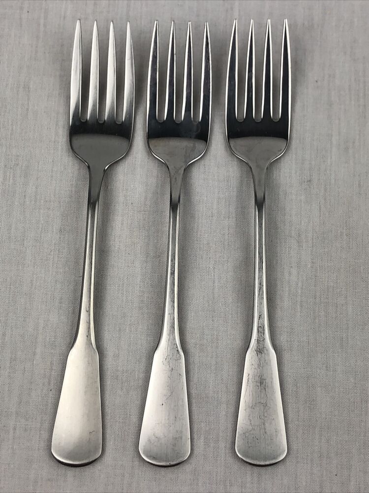Vintage Oneida USA Colonial Boston Minuteman Stainless Salad Forks Set of 3