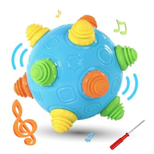 Bumble Ball Crawling Sensory Toy with Music for Babies and Toddlers