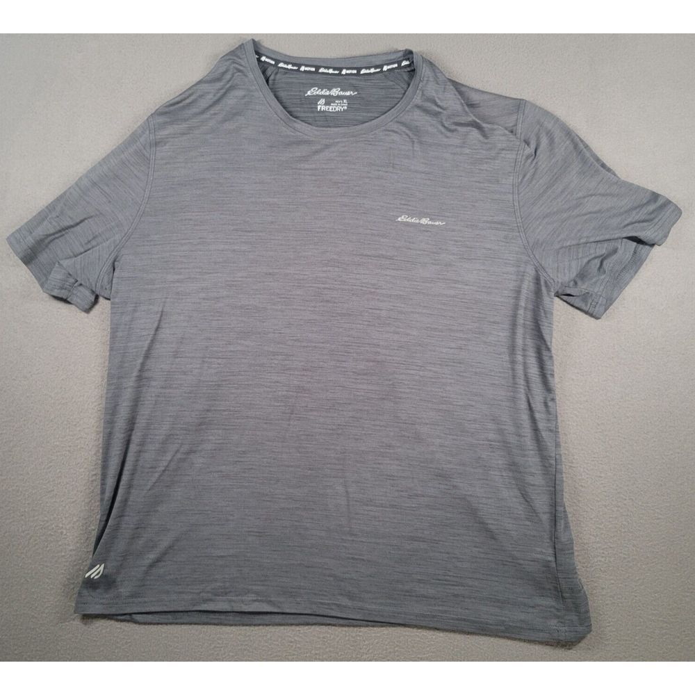 Eddie Bauer Mens XL Gray FreeDry Motion Stretch Fishing Outdoor Shirt