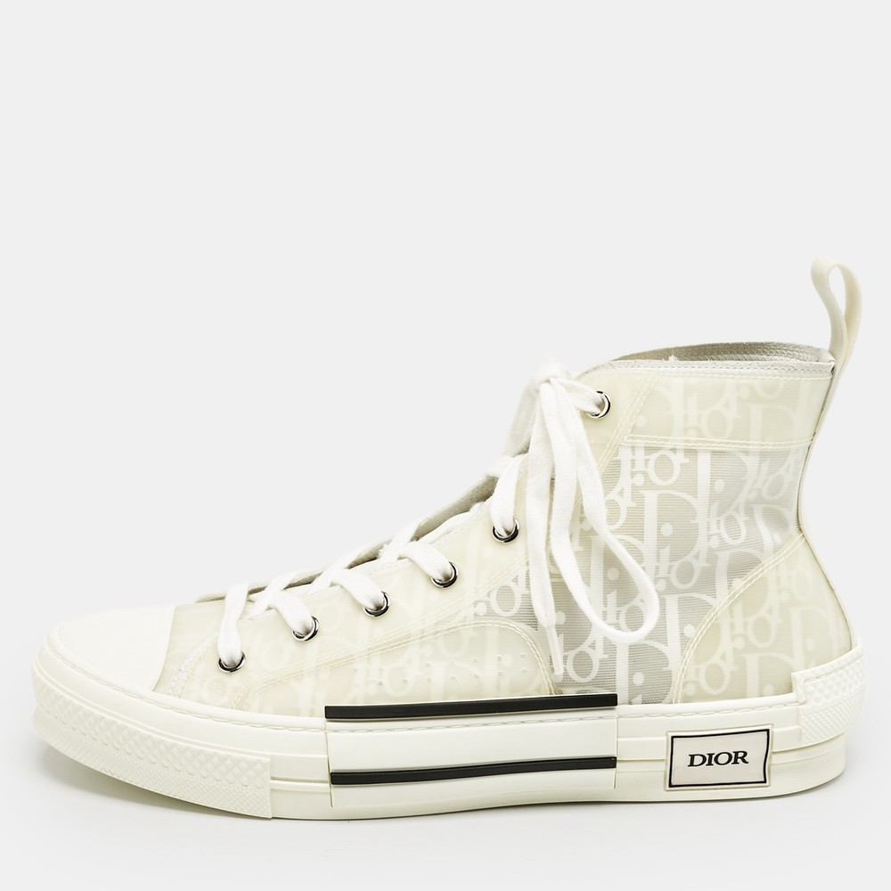 Dior White Oblique Mesh Rubber B23 Sneakers Size 41