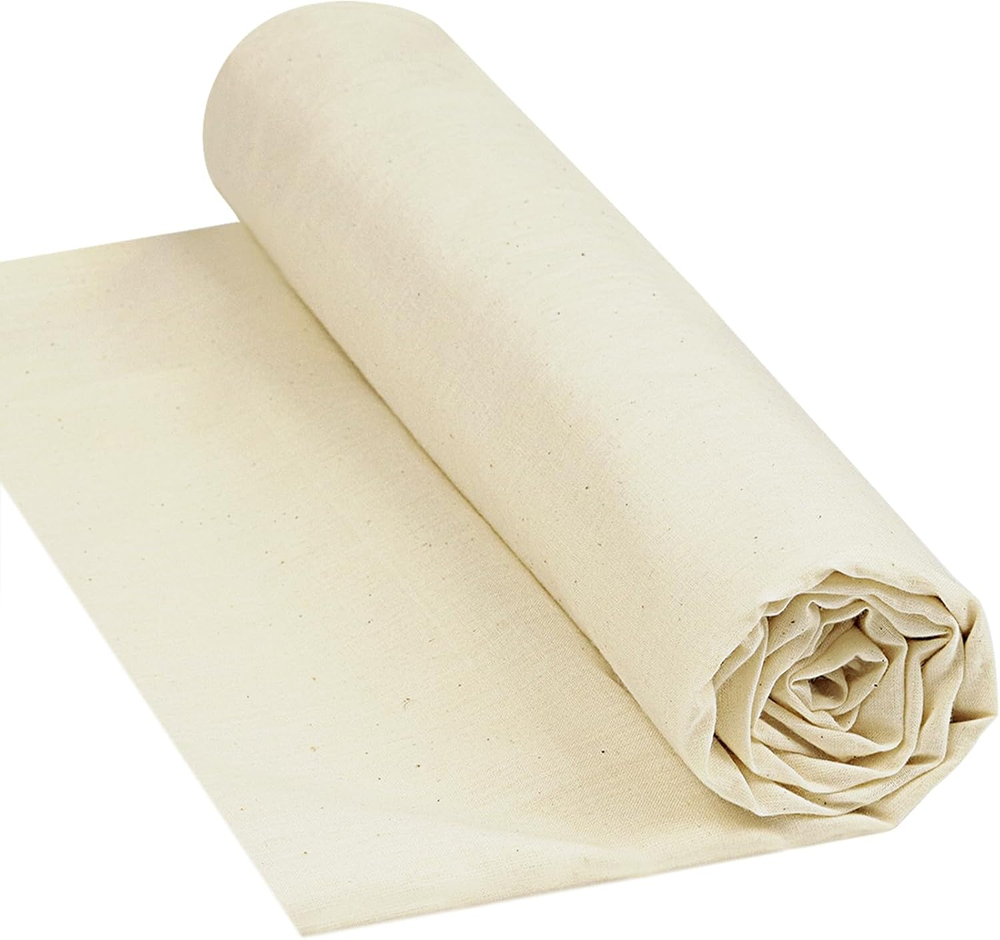 HOTGODEN Light Weight 100% Cotton Muslin Fabric: 63 Inch X 2,5,10 Yards Unbleach