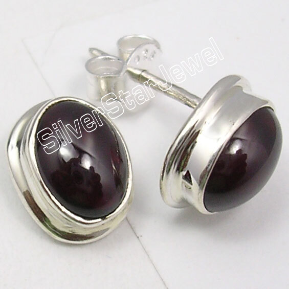 FLASH SALE 2024 | Jewellery 6 x 8 mm Cabochon GARNET Earrings 0.5