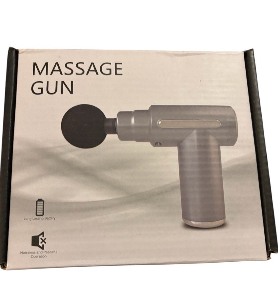 portable, handheld massage gun, Silent 4-Head USB Pistol Massager.
