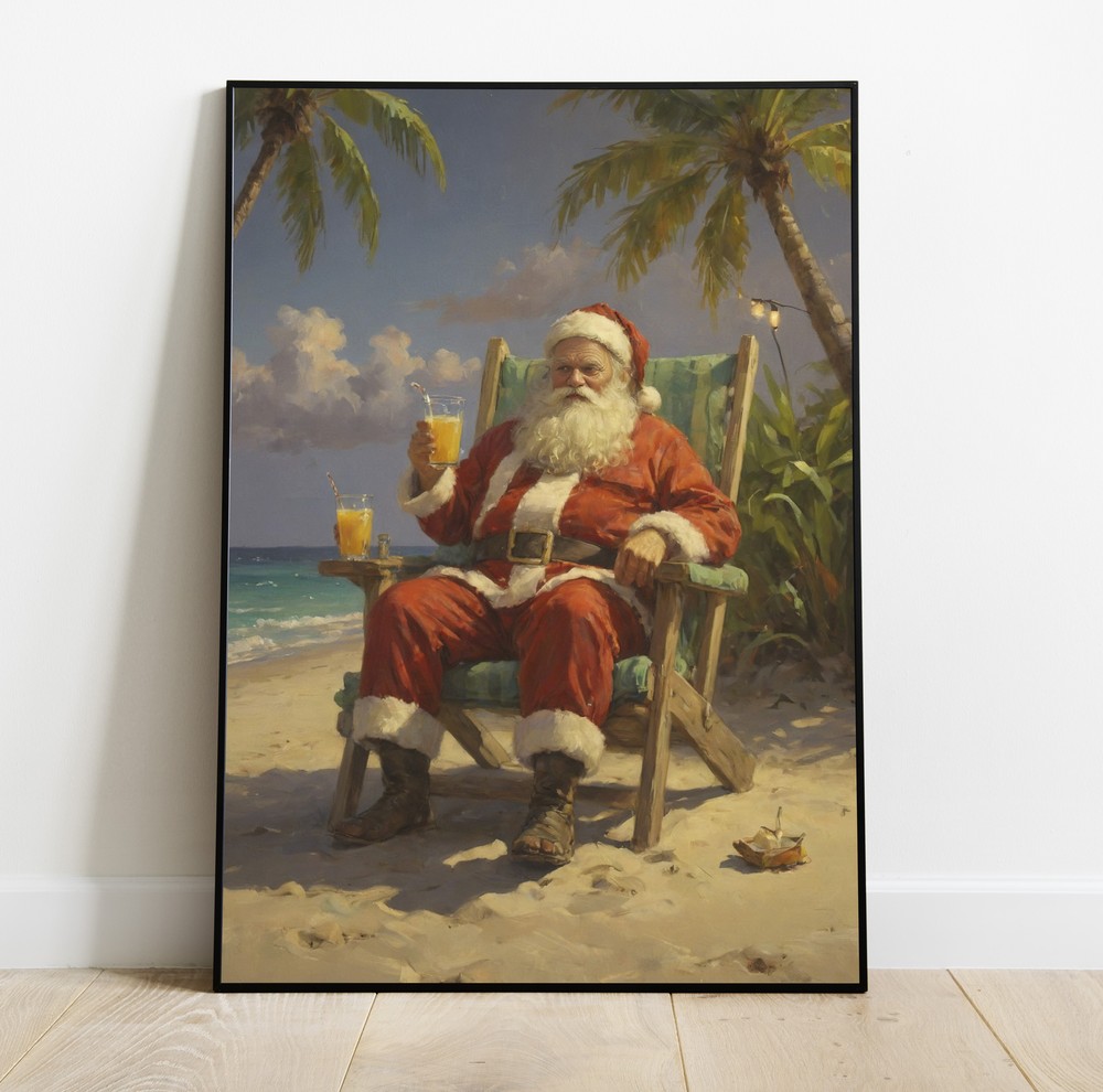 Seasonal Wall Art - Oil Painting of Winter Christmas-image